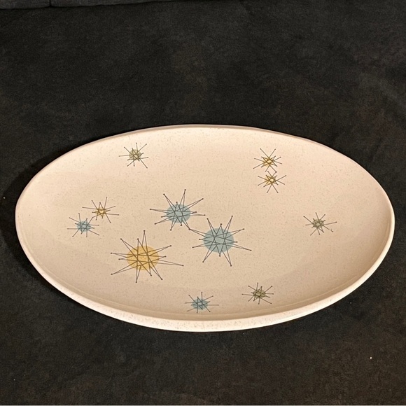 Vintage Atomic Midcentury Franciscan Ware Starburst Oval Serving Dish - Picture 4 of 8